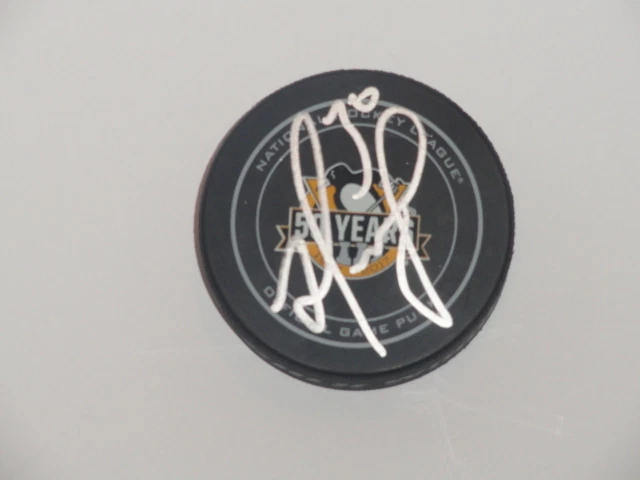 MATT MURRAY SIGNED PITTSBURGH PENGUINS 50TH ANNIVERSARY OFFICIAL GAME PUCK PROOF