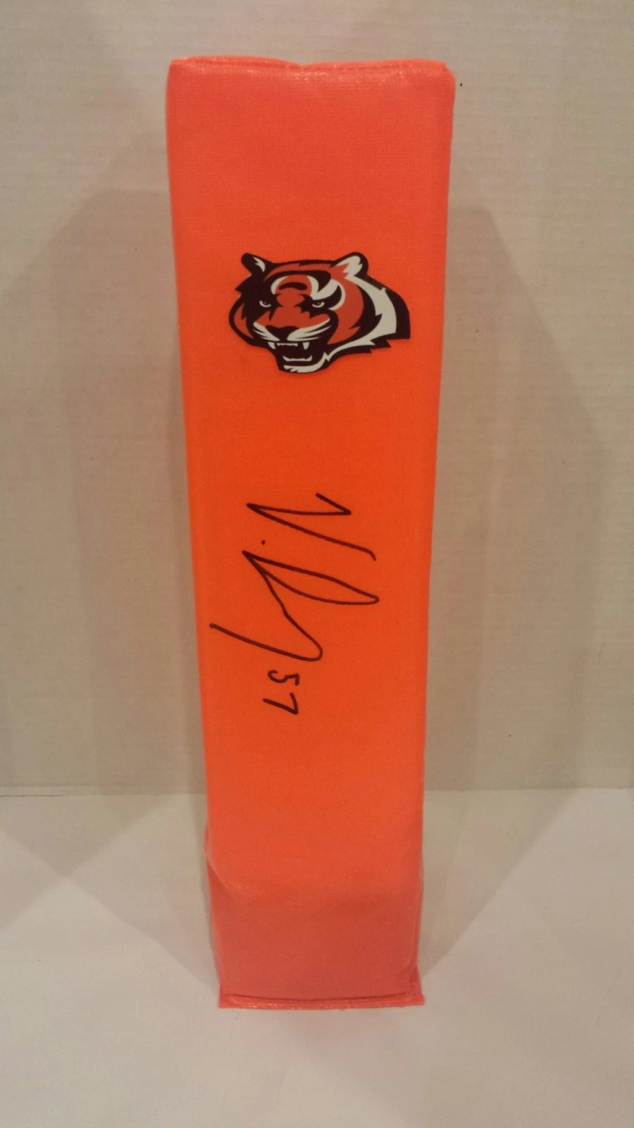 VINCENT REY SIGNED CINCINNATI BENGALS TOUCHDOWN PYLON FOOTBALL EXACT PROOF COLLECTIBLE MEMORABILIA