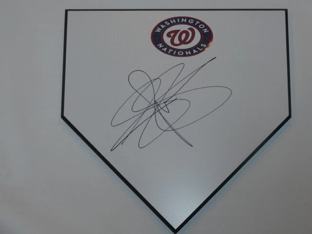 DREW STOREN SIGNED HOME PLATE WASHINGTON NATIONALS AUTOGRAPHED EXACT PROOF