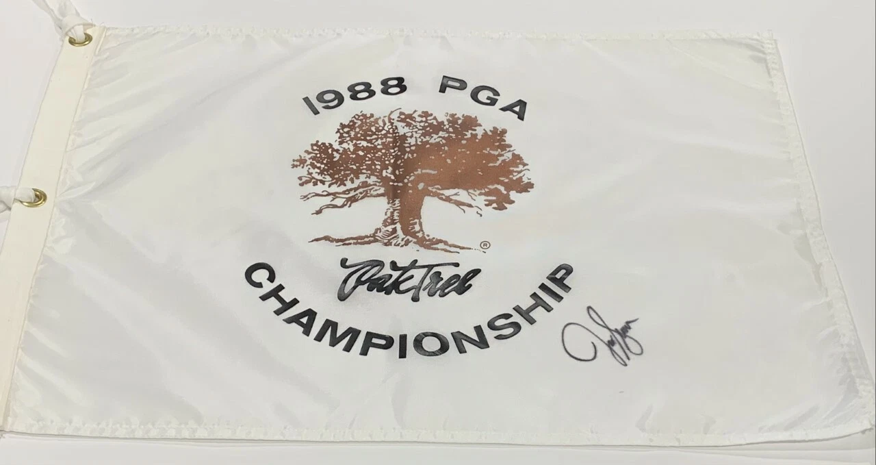 JEFF SLUMAN SIGNED 1988 PGA CHAMPIONSHIP PIN FLAG OAK TREE VERY RARE