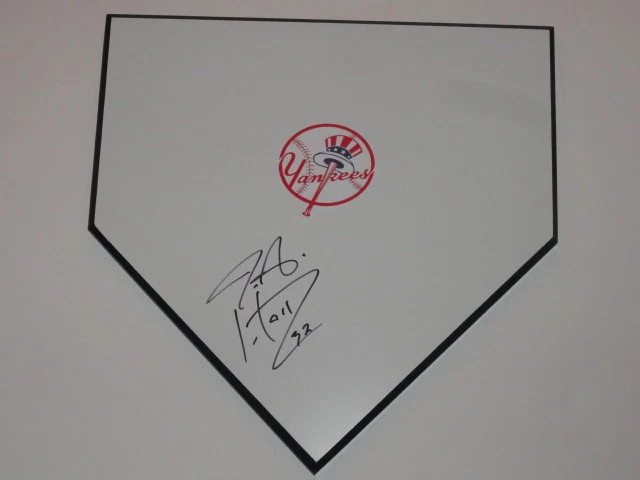 JA HAPP SIGNED HOME PLATE NEW YORK YANKEES AUTOGRAPHED J.A.