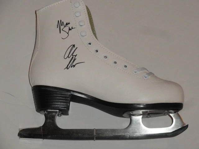 ALEX & MAIA SHIBUTANI SIGNED ICE SKATE 2018 OLYMPICS FIGURE SKATING PROOF