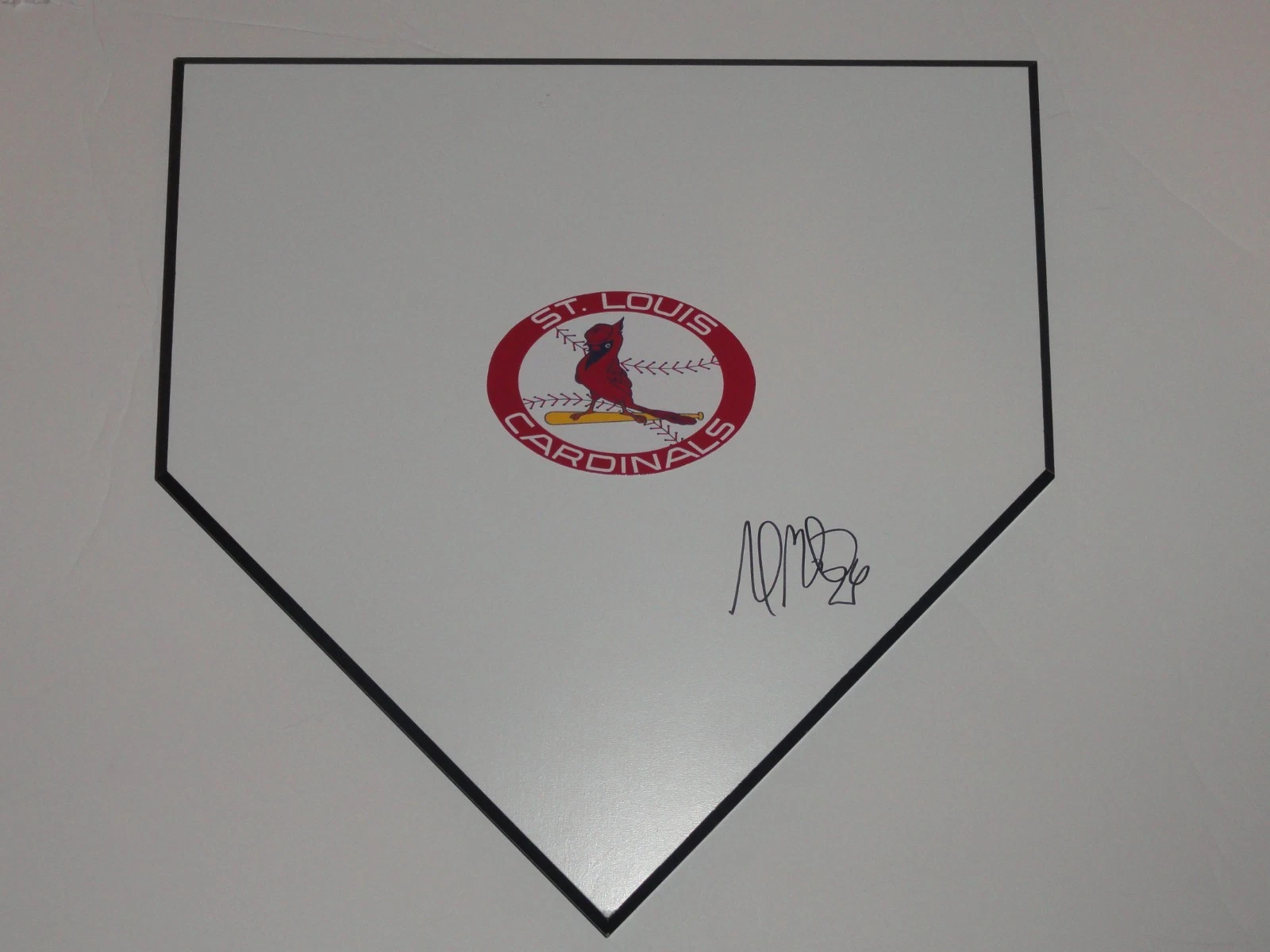 ANDREW MILLER SIGNED HOME PLATE ST. LOUIS CARDINALS AUTOGRAPHED WORLD SERIES