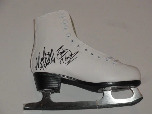 ZACHARY DONOHUE & MADISON HUBBELL SIGNED ICE SKATE 2018 OLYMPICS FIGURE PROOF