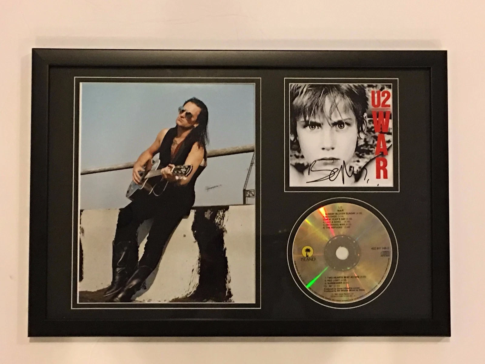 BONO SIGNED FRAMED 12X18 