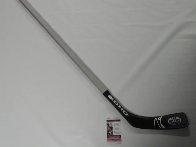 TAYLOR HALL SIGNED HOCKEY STICK EDMONTON OILERS JSA AUTHENTICATED COLLECTIBLE MEMORABILIA