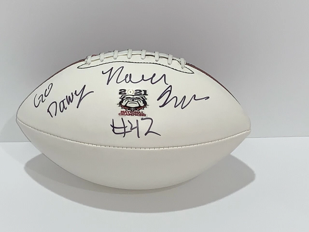 NOLAN SMITH SIGNED FOOTBALL GEORGIA BULLDOGS 2022 NATIONAL CHAMPIONS JSA COA