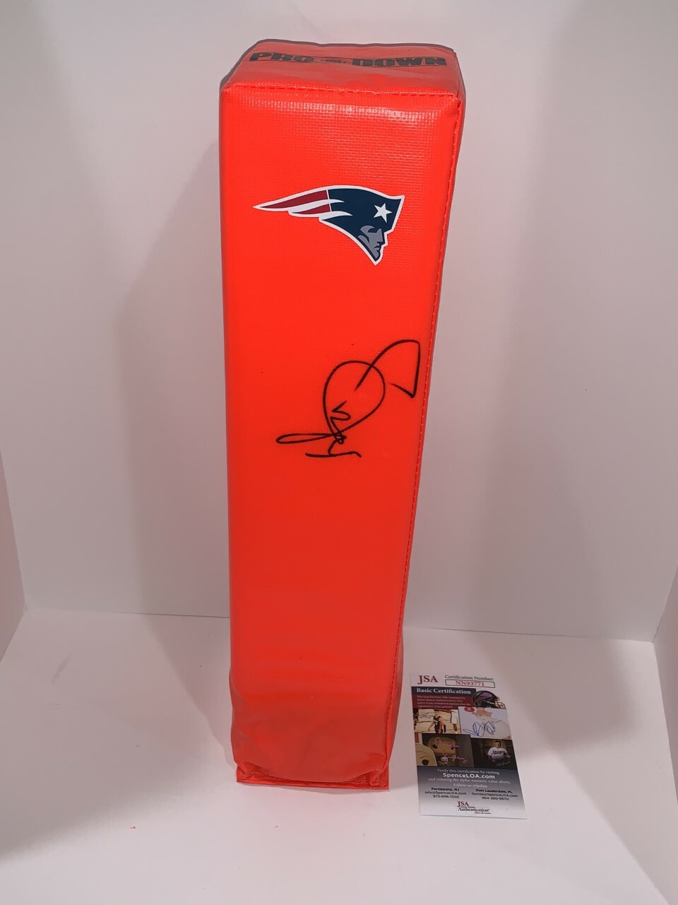 MARK WAHLBERG SIGNED TOUCHDOWN PYLON NEW ENGLAND PATRIOTS FOOTBALL JSA COA