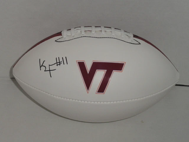 KENDALL FULLER SIGNED FOOTBALL VIRGINIA TECH HOKIES AUTOGRAPHED PROOF