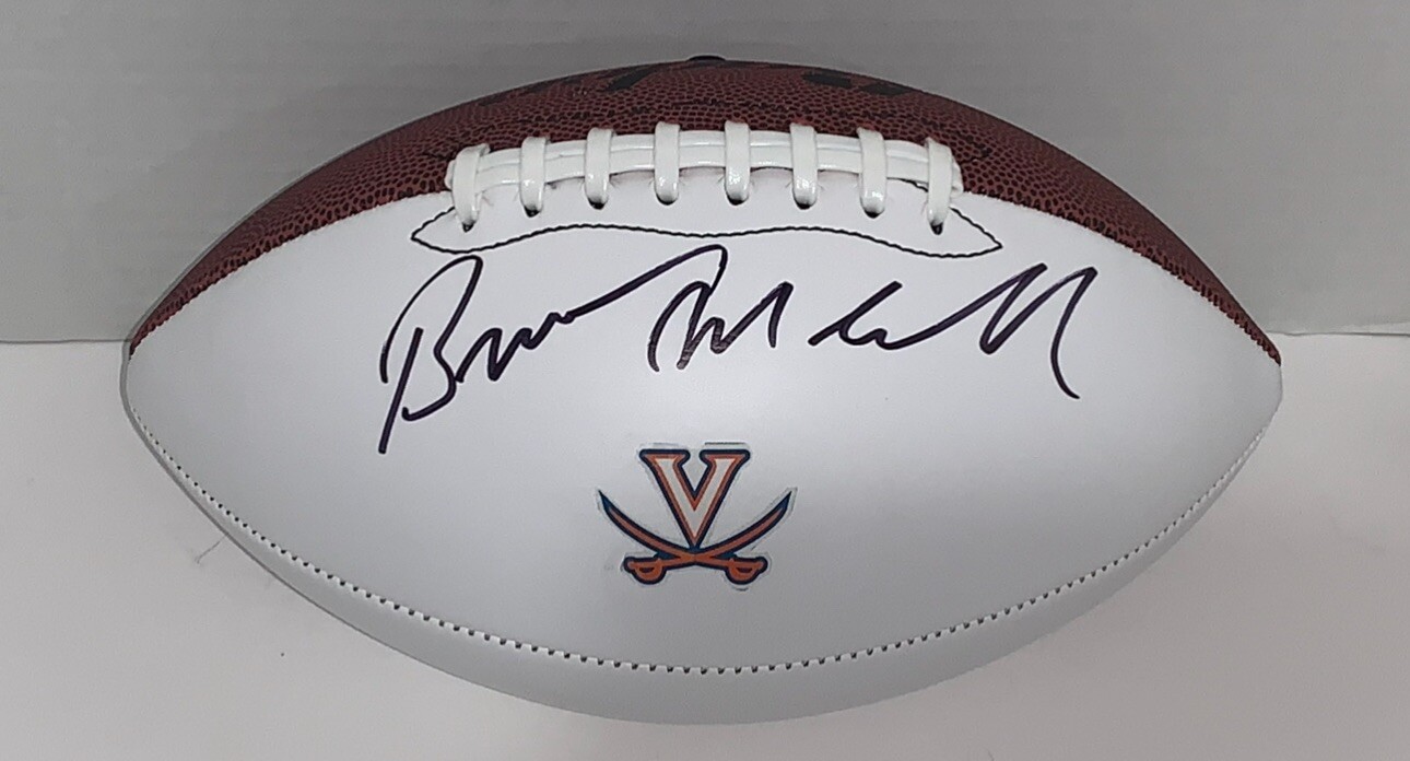 BRONCO MENDENHALL SIGNED FOOTBALL VIRGINIA CAVALIERS AUTOGRAPHED PROOF JSA COA