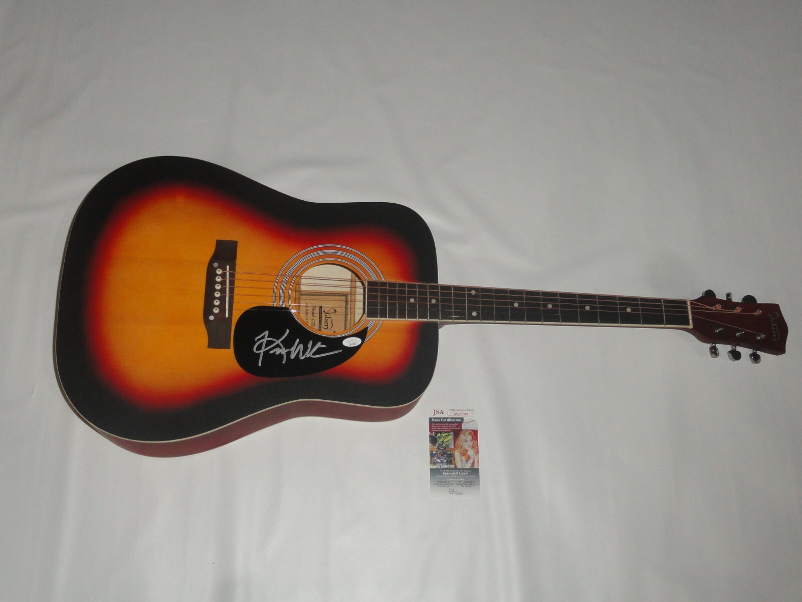 KIM WILSON SIGNED SUNBURST ACOUSTIC GUITAR THE FABULOUS THUNDERBIRDS JSA COA