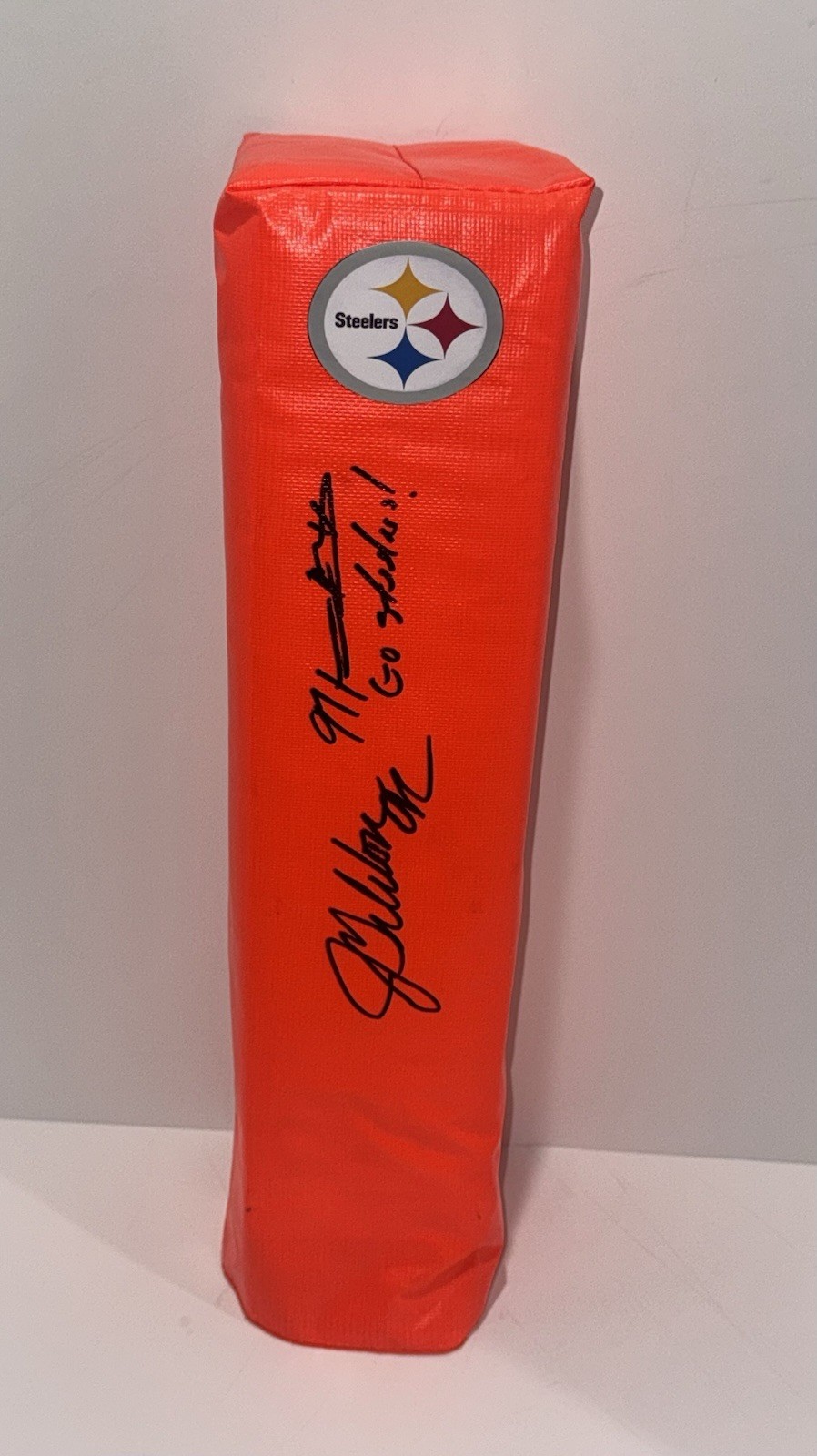 JASON GILDON SIGNED TOUCHDOWN PYLON PITTSBURGH STEELERS AUTOGRAPHED
