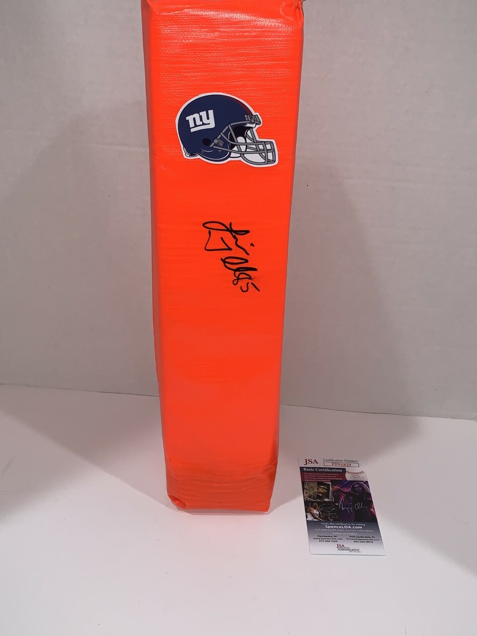 LEVINE TOILOLO SIGNED TOUCHDOWN PYLON NEW YORK GIANTS JSA COA