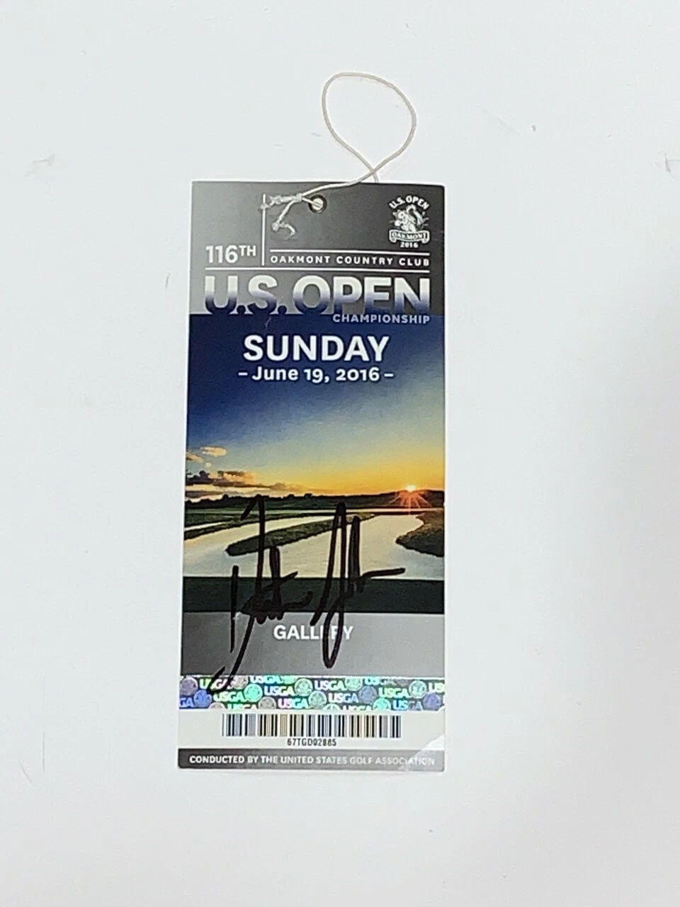 DUSTIN JOHNSON SIGNED 2016 US OPEN SUNDAY FINAL ROUND TICKET STUB U.S. JSA COA