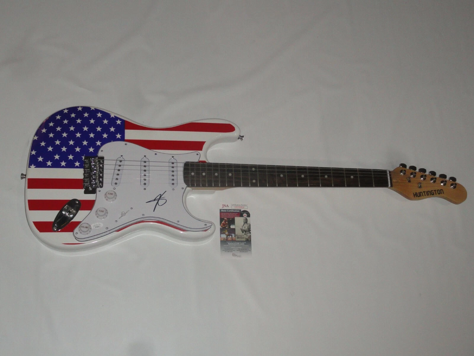 MYLES KENNEDY SIGNED USA FLAG ELECTRIC GUITAR ALTAR BRIDGE RARE JSA COA