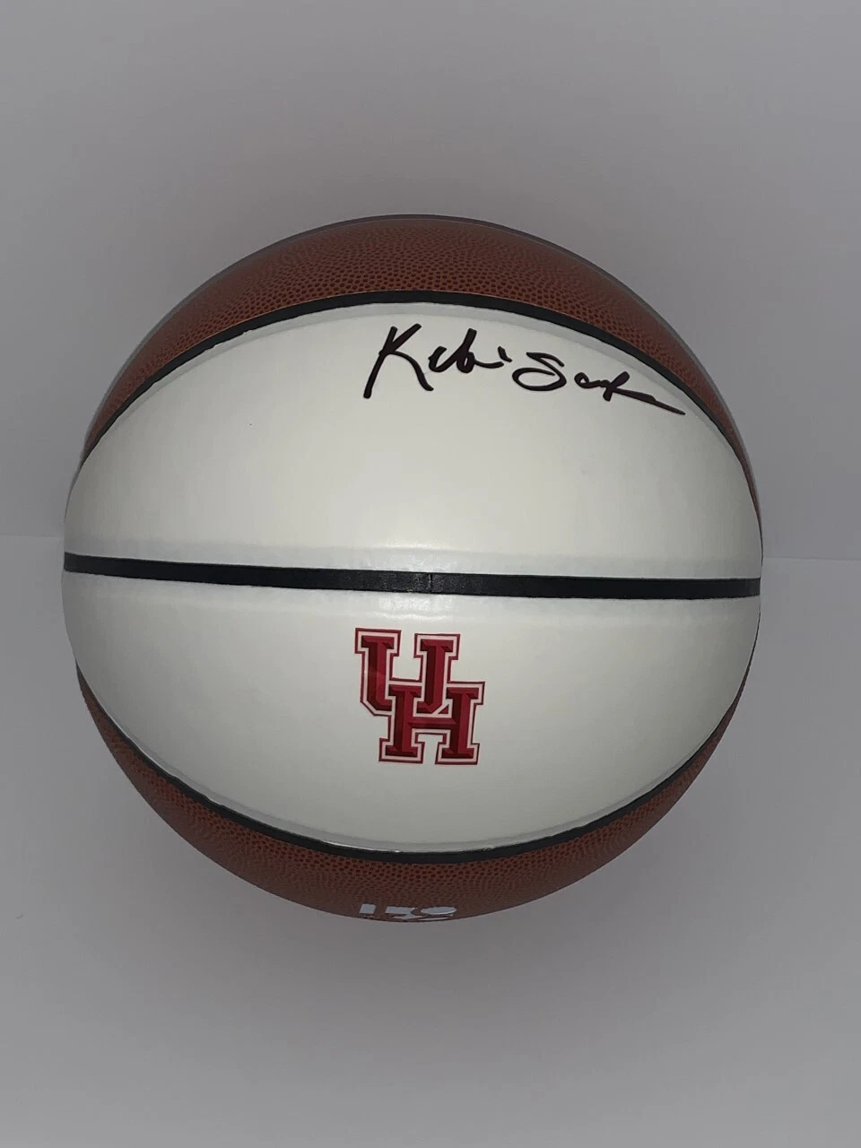 KELVIN SAMPSON SIGNED BASKETBALL HOUSTON COUGARS COACH AUTOGRAPHED PROOF PSA COA