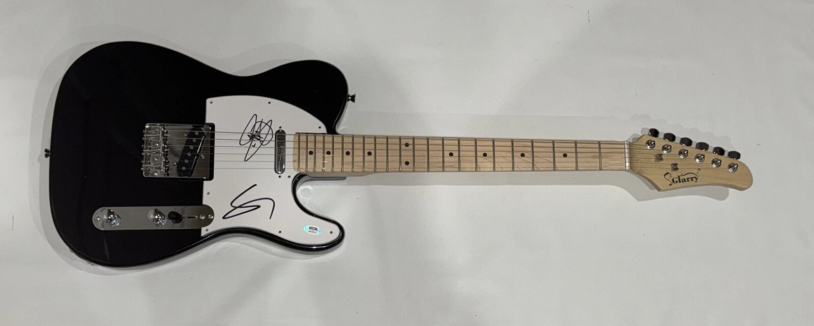 TOTO SIGNED BLACK ELECTRIC GUITAR STEVE LUKATHER JOSEPH WILLIAMS PSA COA