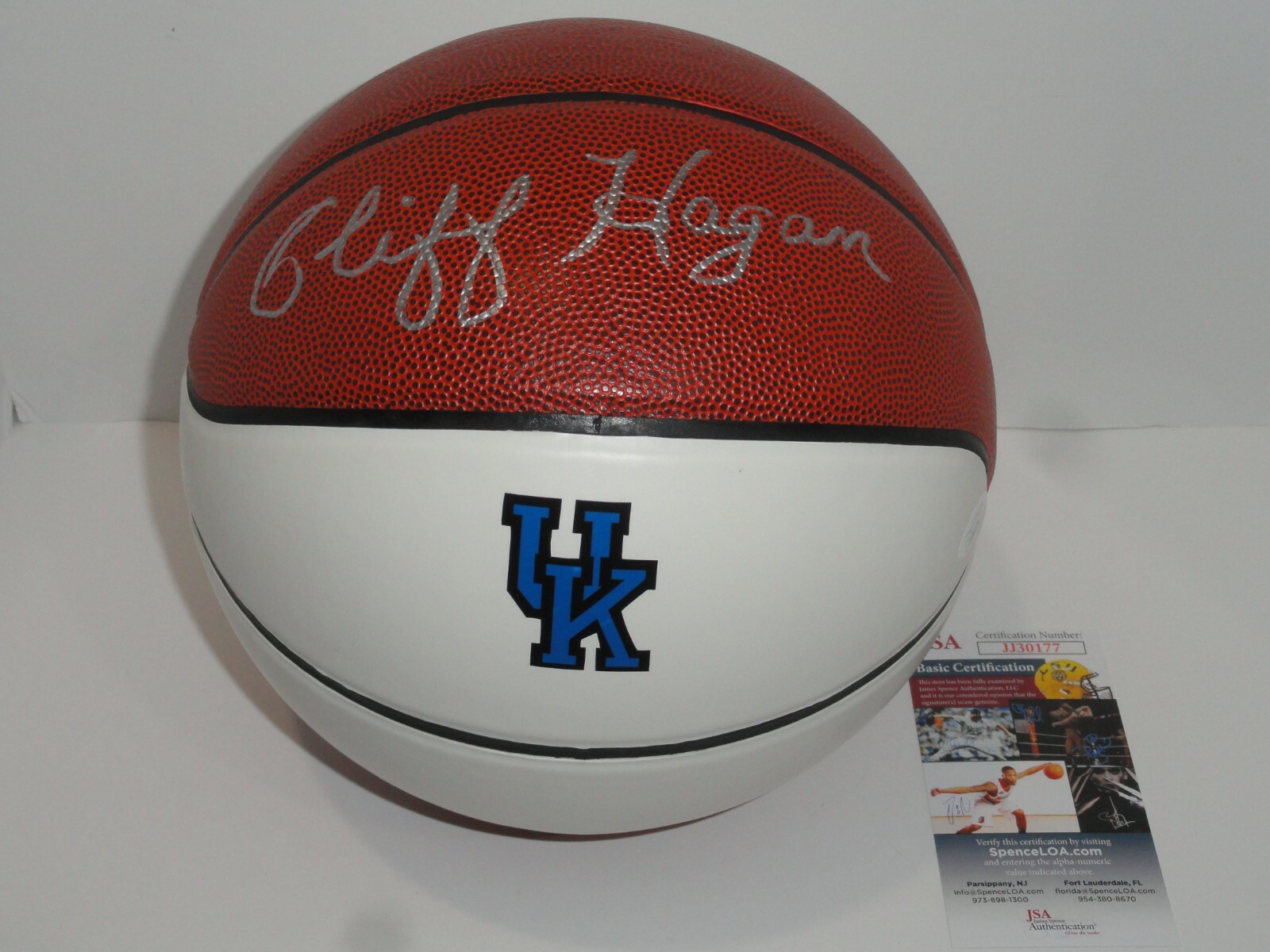 CLIFF HAGAN SIGNED BASKETBALL KENTUCKY WILDCATS HOF AUTOGRAPHED JSA COA