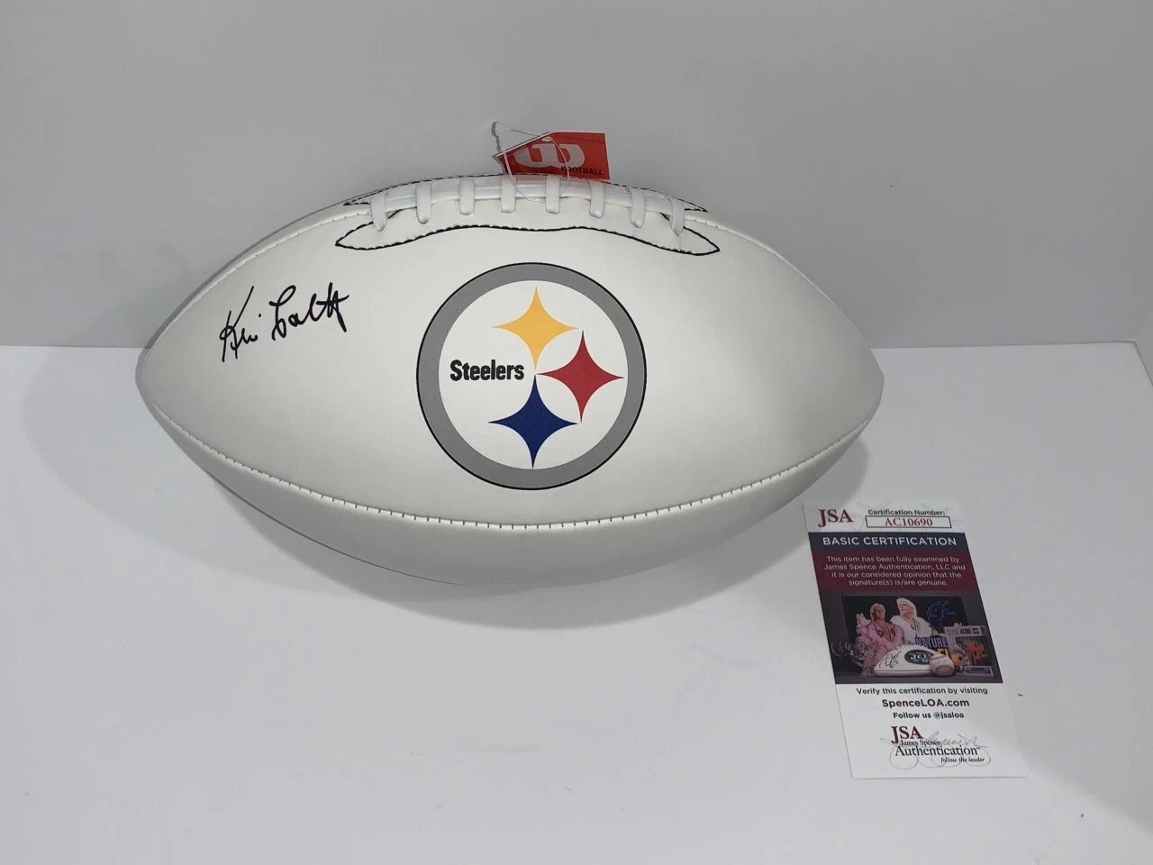 KEVIN COLBERT SIGNED PITTSBURGH STEELERS LOGO FOOTBALL PROOF JSA COA