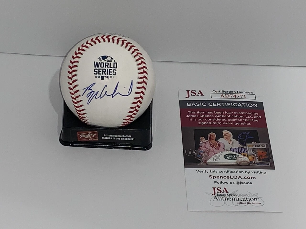 BRYSE WILSON SIGNED 2021 WORLD SERIES BASEBALL ATLANTA BRAVES JSA COA