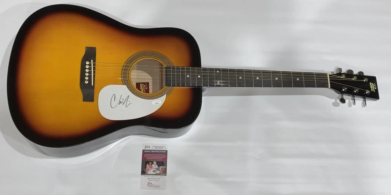 CHRIS JANSON SIGNED SUNBURST ACOUSTIC GUITAR COUNTRY STAR JSA COA