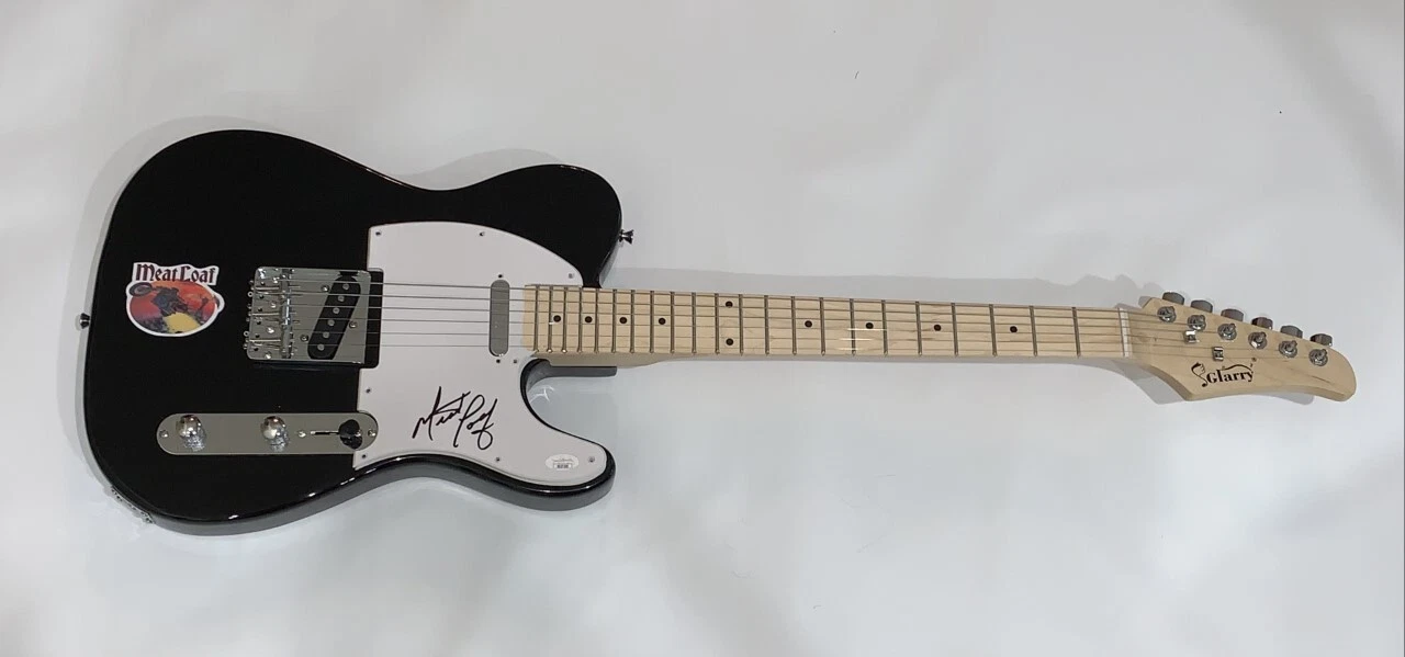 MEAT LOAF SIGNED BLACK ELECTRIC GUITAR BAT OUT OF HELL RARE JSA COA 1