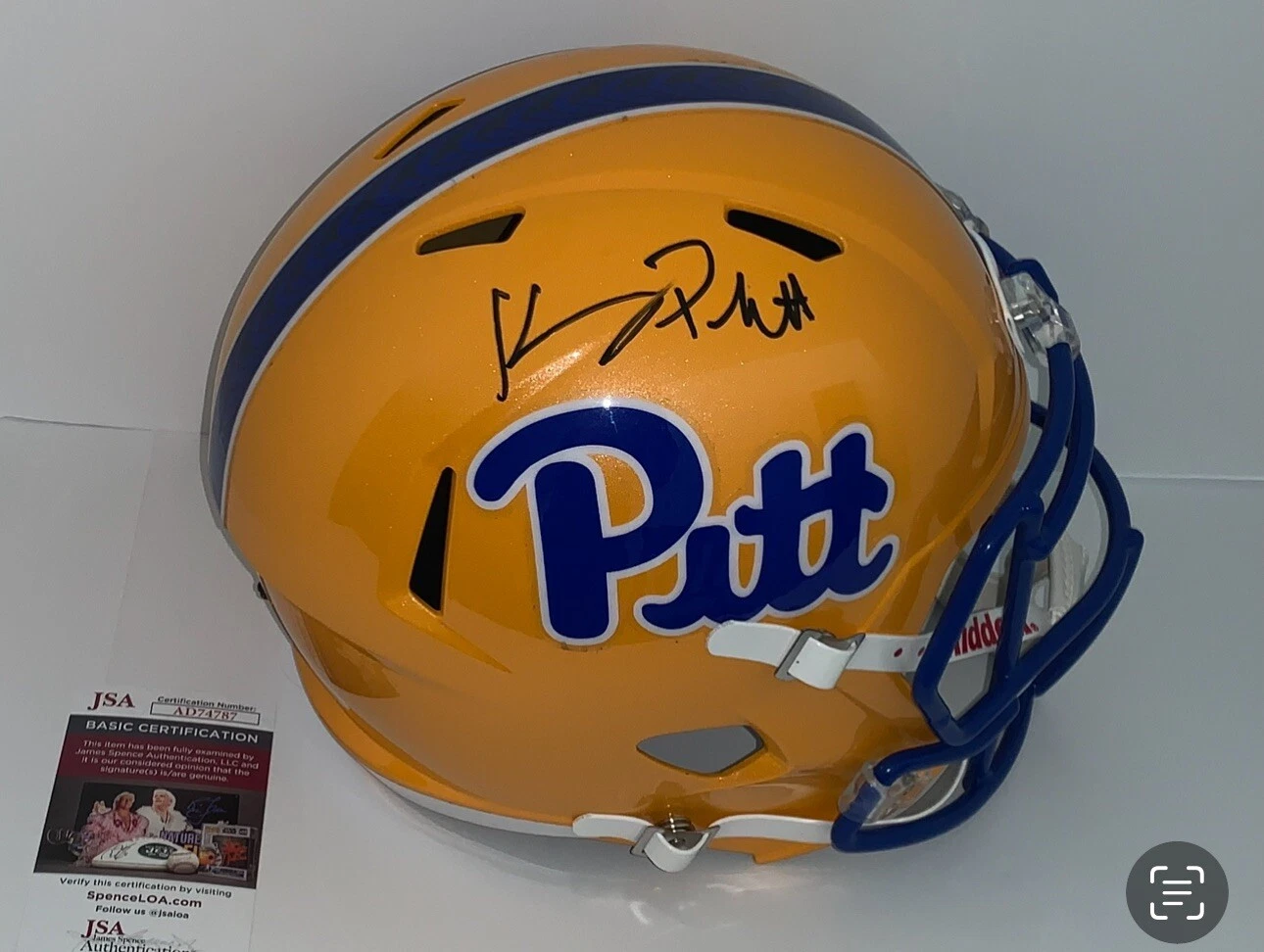 KENNY PICKETT SIGNED FULL SIZE PITT PANTHERS SCRIPT HELMET PROOF JSA COA