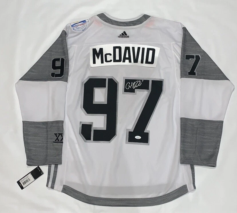CONNOR MCDAVID SIGNED NORTH AMERICA WORLD CUP JERSEY OILERS FULL SIG JSA LOA