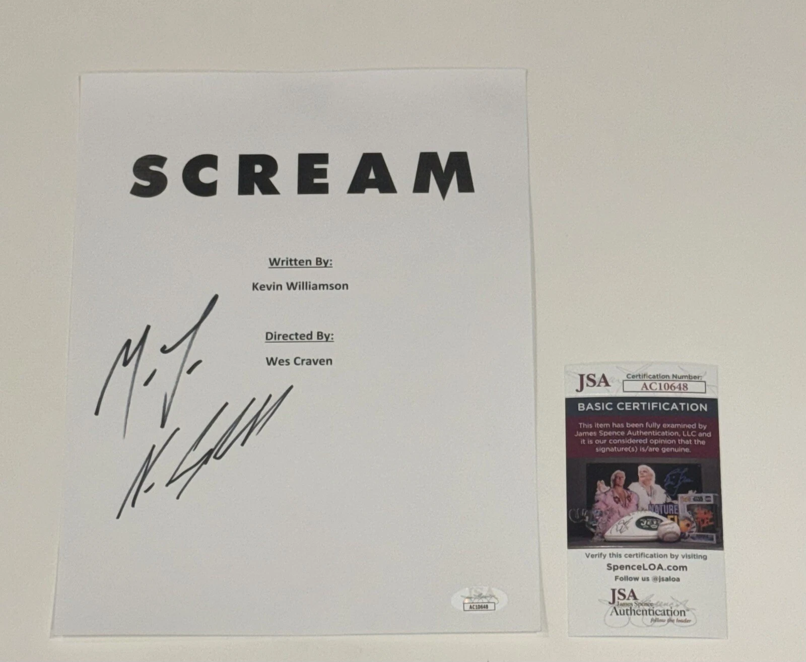 NEVE CAMPBELL & MATTHEW LILLARD SIGNED SCREAM FULL MOVIE SCRIPT PROOF JSA COA