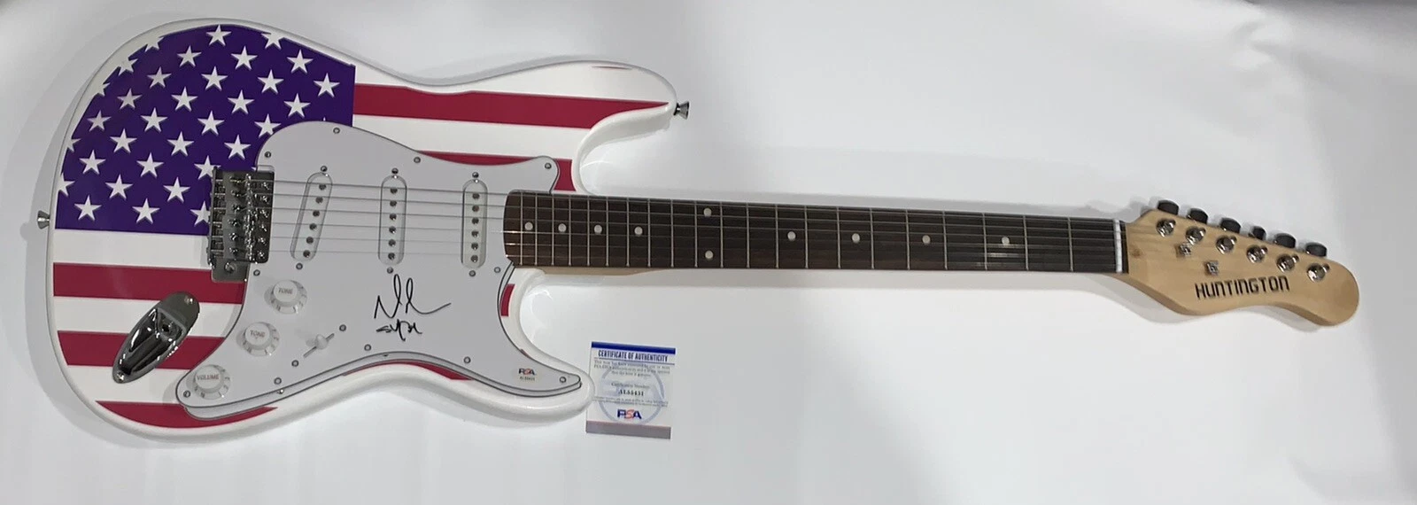 MARK MCGRATH SIGNED USA FLAG GUITAR SUGAR RAY PSA COA