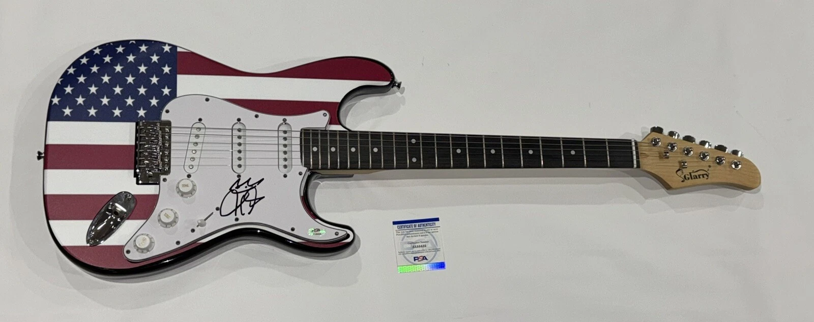 CHRISTONE KINGFISH INGRAM SIGNED USA FLAG ELECTRIC GUITAR BLUES LEGEND PSA COA