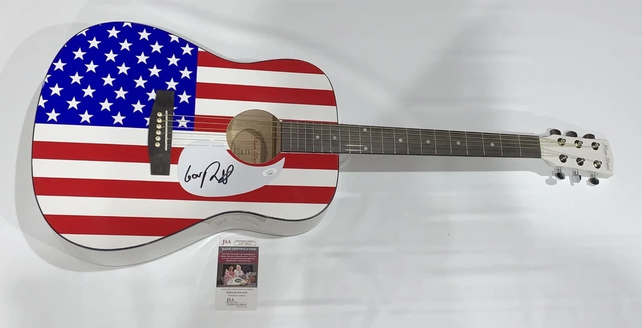 GOVERNOR RON DESANTIS SIGNED USA FLAG ACOUSTIC GUITAR 2024 PRESIDENT JSA COA