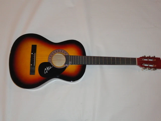 CHARLIE WORSHAM SIGNED FULL-SIZE SUNBURST ACOUSTIC GUITAR COUNTRY SUPERSTAR