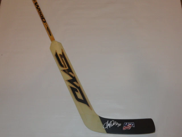 RYAN MILLER SIGNED GOALIE STICK TEAM USA HOCKEY VANCOUVER CANUCKS PROOF COLLECTIBLE MEMORABILIA