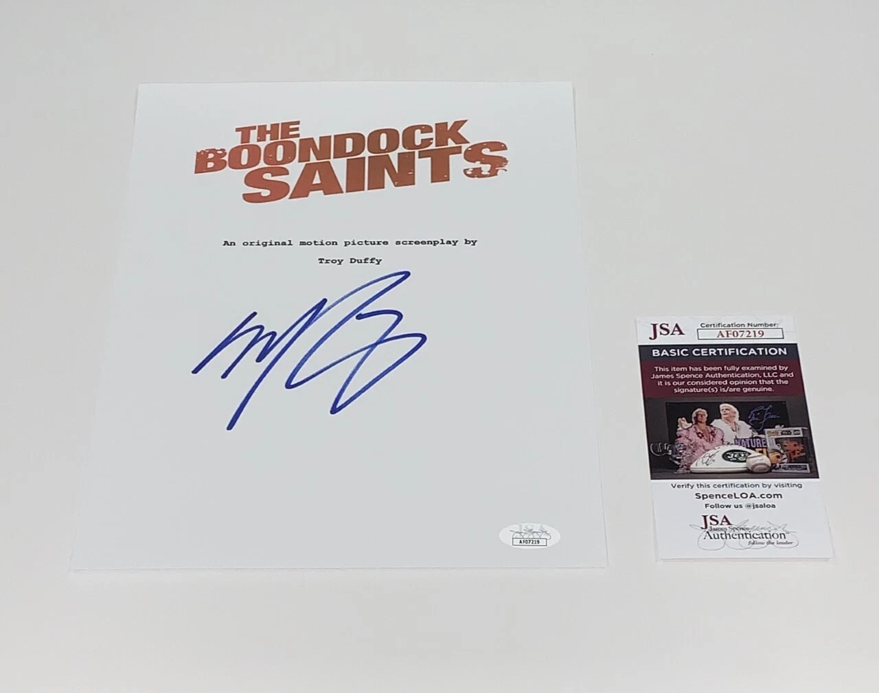 SEAN PATRICK FLANERY SIGNED THE BOONDOCK SAINTS FULL MOVIE SCRIPT JSA COA