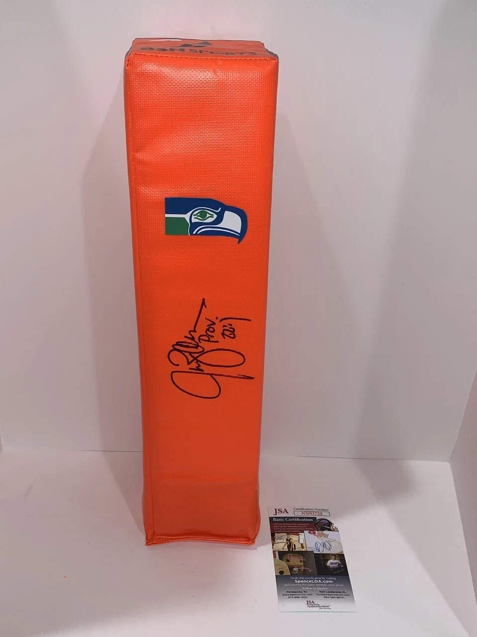 JIM ZORN SIGNED TOUCHDOWN PYLON SEATTLE SEAHAWKS FOOTBALL JSA COA