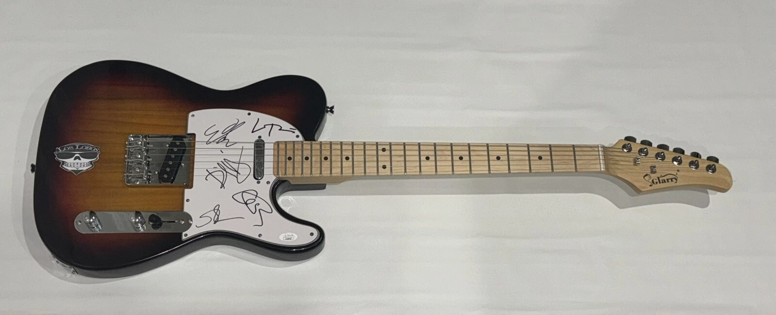 LOS LOBOS SIGNED SUNBURST ELECTRIC GUITAR DAVID HIDALGO CAESAR ROSAS 5X JSA COA