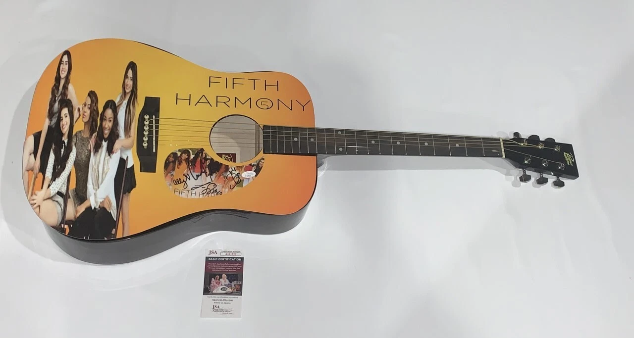 FIFTH HARMONY SIGNED CUSTOM ACOUSTIC GUITAR CAMILA CABELLO ALL 5 JSA COA
