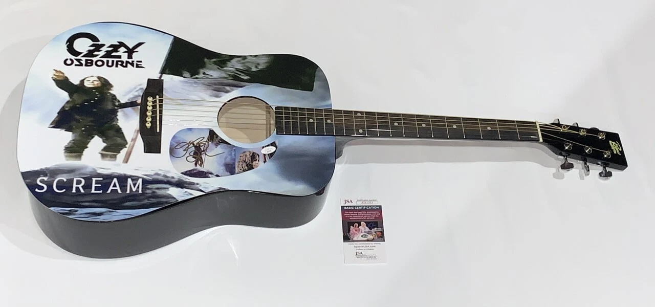 OZZY OSBOURNE SIGNED CUSTOM ACOUSTIC GUITAR SCREAM AUTOGRAPHED JSA COA