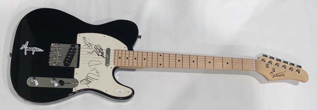 MUDVAYNE SIGNED BLACK ELECTRIC GUITAR CHAD GRAY ALL 4 JSA COA