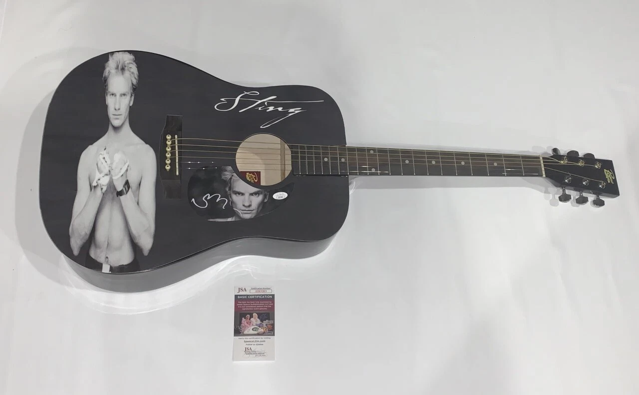 STING SIGNED CUSTOM ACOUSTIC GUITAR THE POLICE LEGEND JSA COA