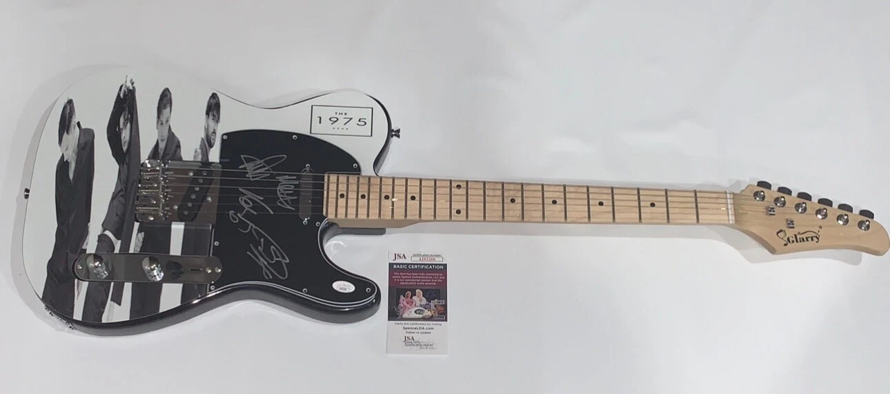 THE 1975 SIGNED CUSTOM ELECTRIC GUITAR MATTY HEALY ROSS GEORGE ADAM 4X JSA COA