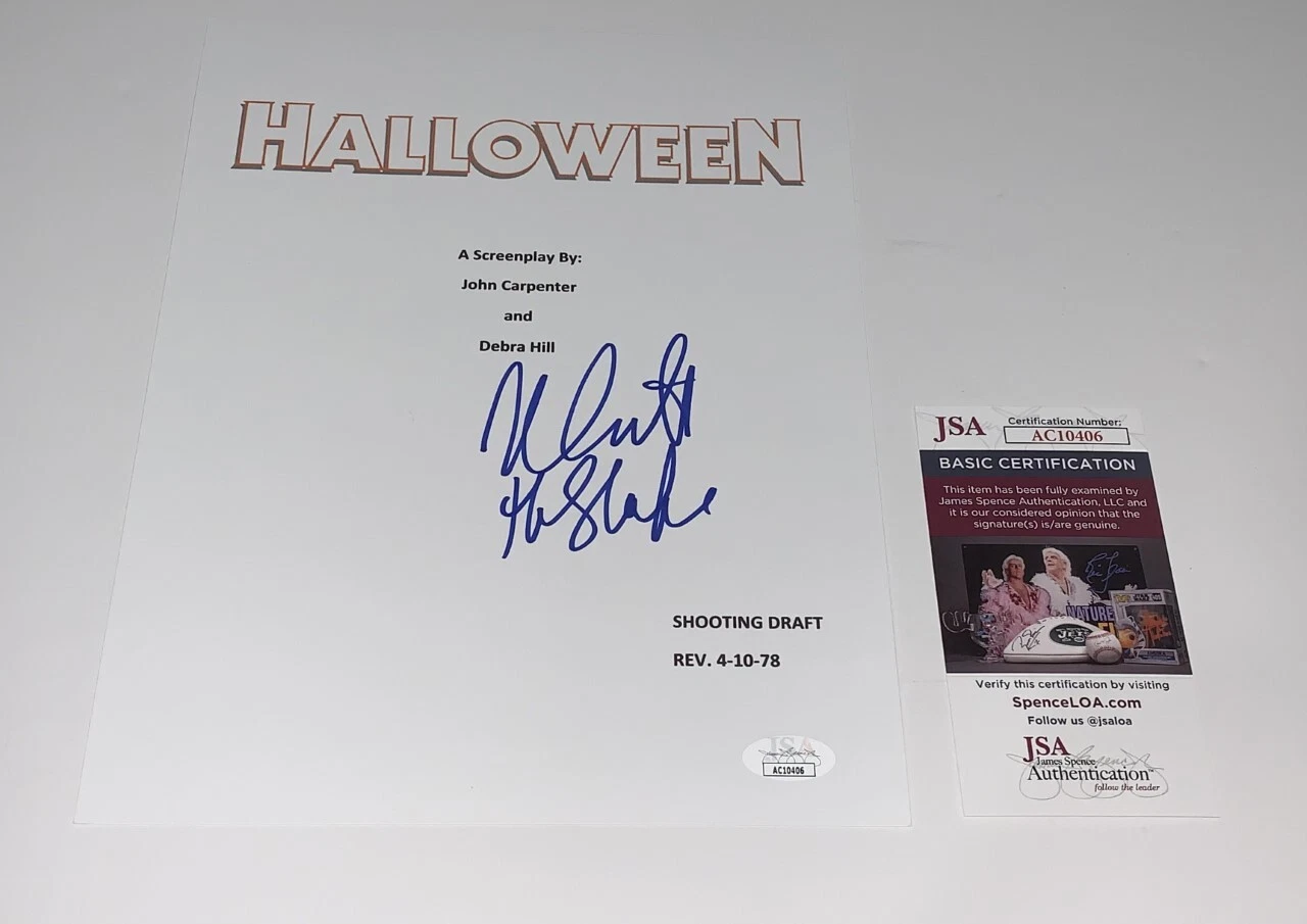 NICK CASTLE SIGNED HALLOWEEN FULL MOVIE SCRIPT MICHAEL MYERS PROOF JSA COA