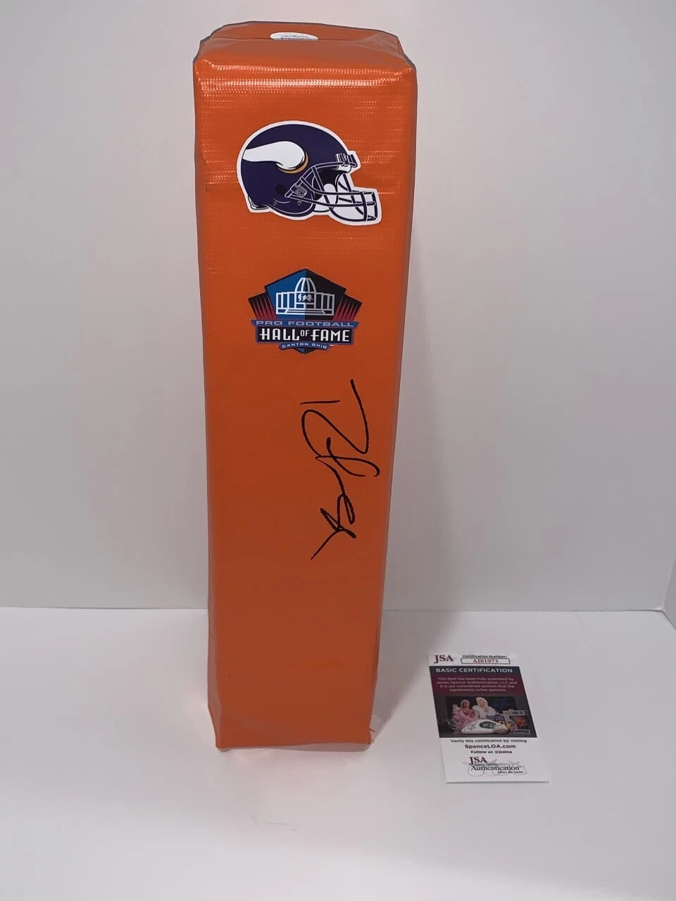 RANDY MOSS SIGNED TOUCHDOWN PYLON MINNESOTA VIKINGS HOF JSA COA