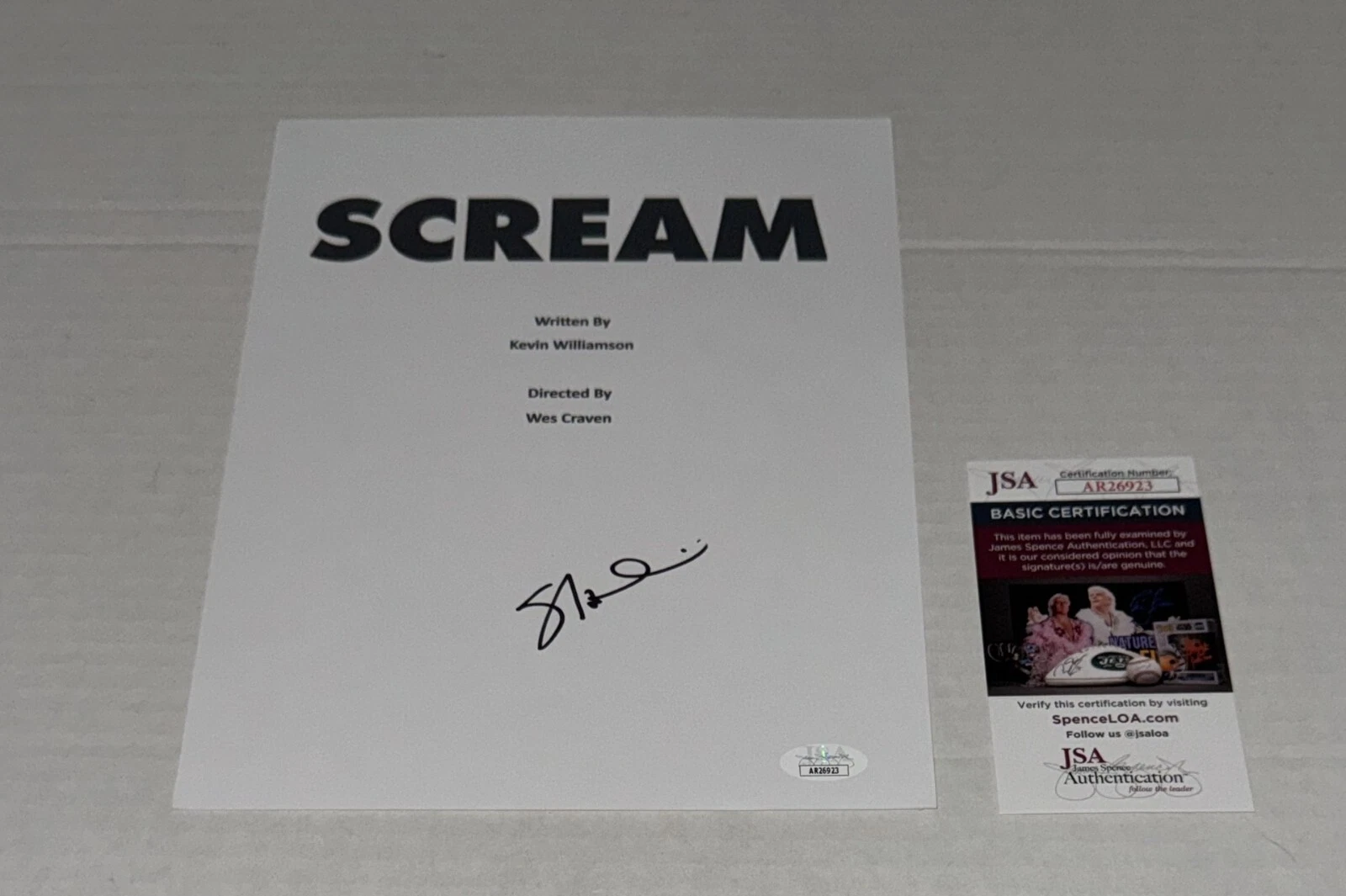 SKEET ULRICH SIGNED SCREAM FULL MOVIE SCRIPT AUTOGRAPHED JSA COA