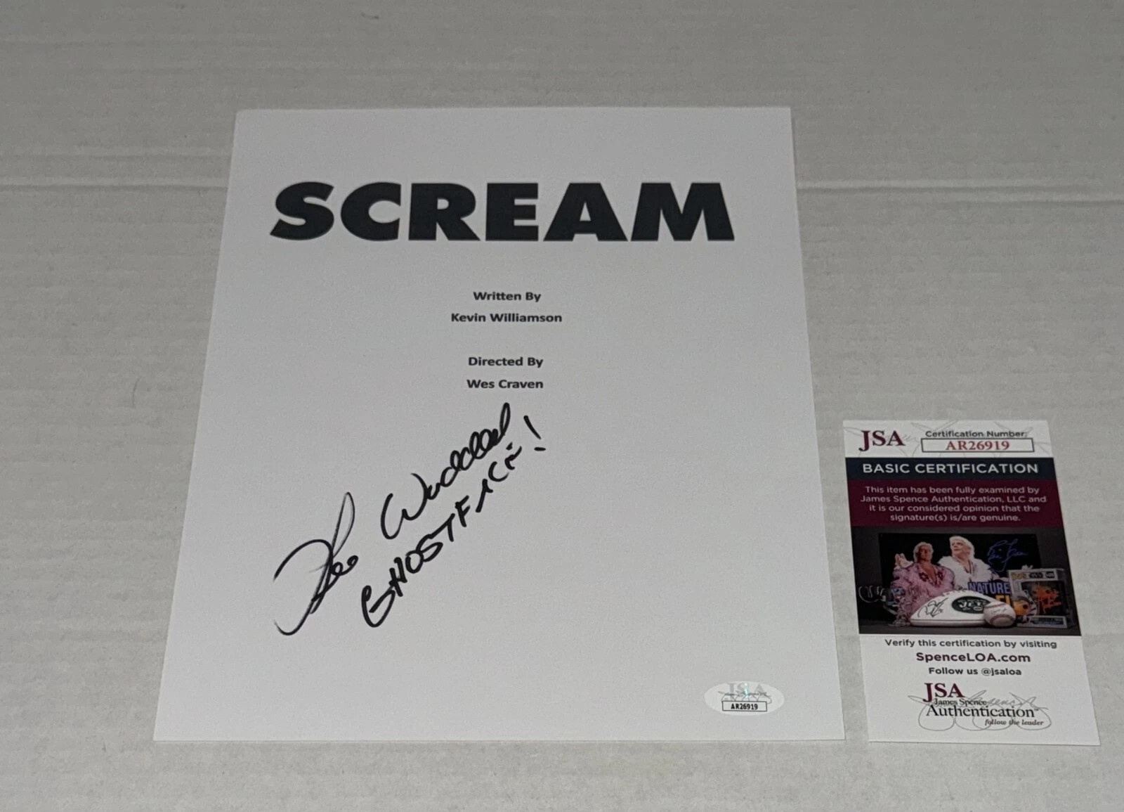 LEE WADDELL SIGNED SCREAM FULL MOVIE SCRIPT AUTOGRAPHED JSA COA