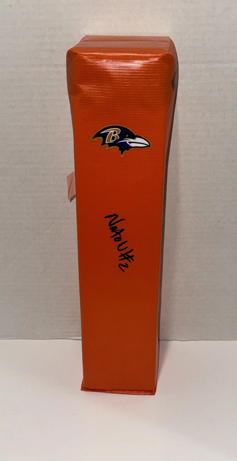 NATE WIGGINS SIGNED TOUCHDOWN PYLON BALTIMORE RAVENS NFL STAR PROOF