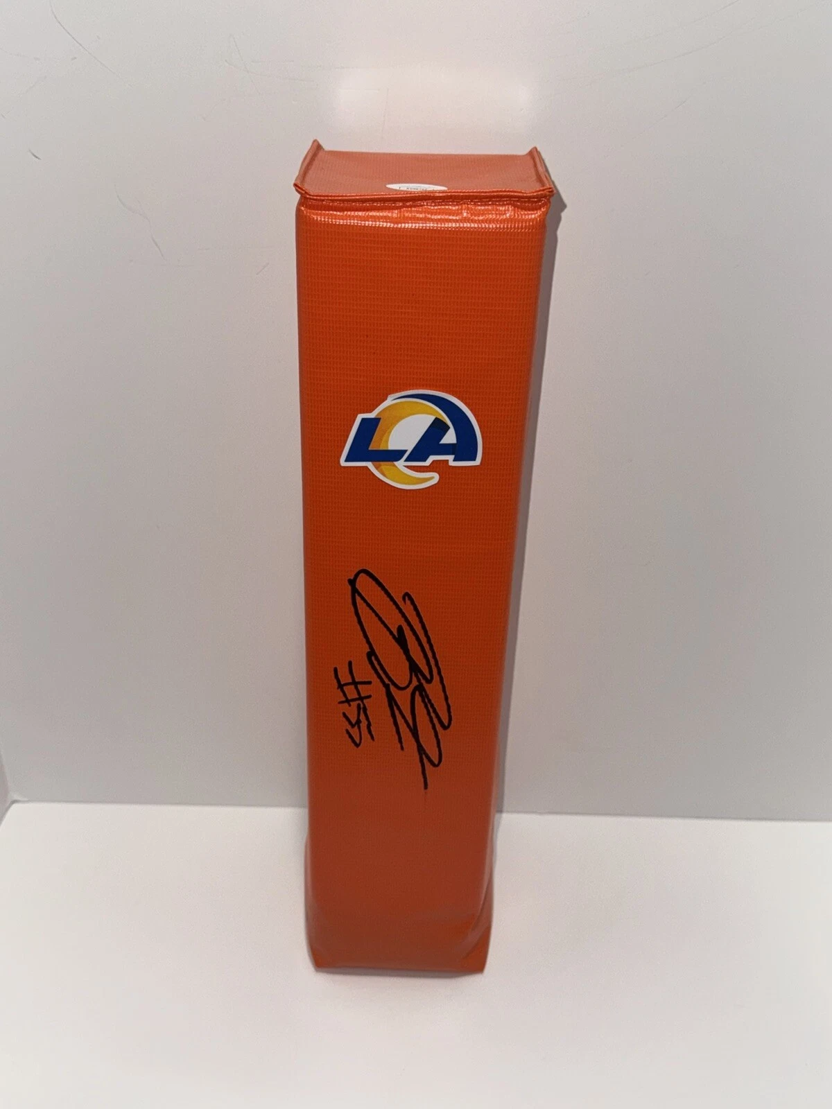 BRADEN FISKE SIGNED TOUCHDOWN PYLON LOS ANGELES RAMS PROOF