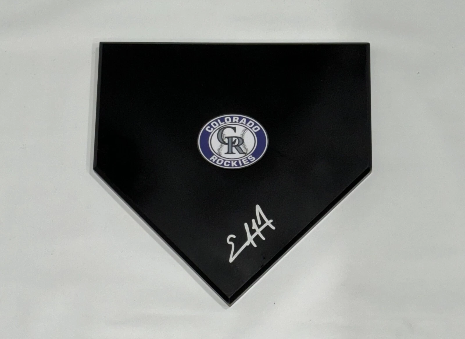 EZEQUIEL TOVAR SIGNED BLACK HOME PLATE PLAQUE COLORADO ROCKIES