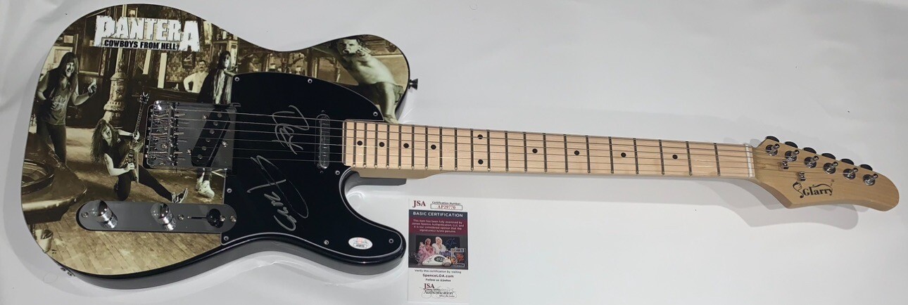 PANTERA SIGNED CUSTOM COWBOYS FROM HELL GUITAR PHIL ANSELMO REX BROWN JSA COA